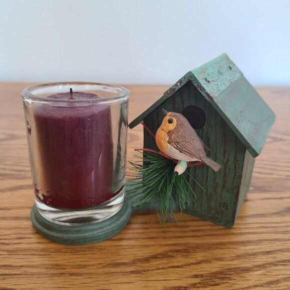 Hallmark Nature's Sketchbook Marjolein Bastin Resin Birdhouse Candle Holder - Picture 2 of 12